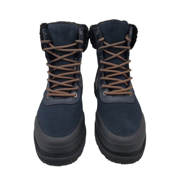 HUNTER Womens 'Commando' Black/Navy Suede Waterproof Boots Sz 7 Sheep Fur Lined‎ - Picture 3 of 14